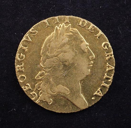 A George III 1793 gold spade guinea,